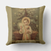飼い葉桶による聖餐式を持つクリスマスの子供イエス・キリスト クッション (裏面)