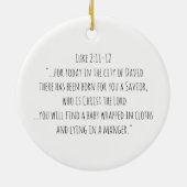 飼い葉桶のかわいいメリーヨセフイエス・キリスト セラミックオーナメント (裏面)