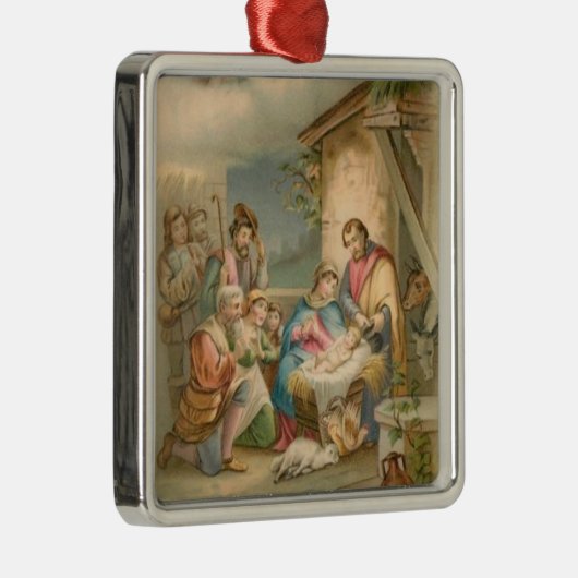 飼い葉桶のイエス・キリスト メタルオーナメント (右)