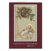 飼い葉桶のクリスマスの花柄のベビーイエス・キリスト (正面)