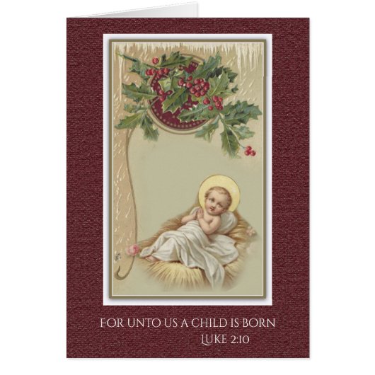 飼い葉桶のクリスマスの花柄のベビーイエス・キリスト (正面)