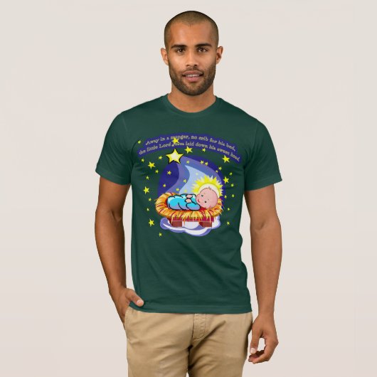 飼い葉桶のクリスマスキャロルのTシャツ、ギフトで遠くに Tシャツ (正面フル)