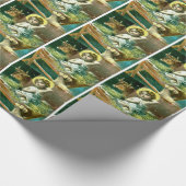 飼い葉桶のベビーイエス・キリスト ラッピングペーパー (角)