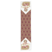 飼い葉桶のメリークリスマスのクリスマスのベビーイエス・キリスト ショートテーブルランナー (正面)