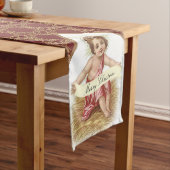 飼い葉桶のメリークリスマスのクリスマスのベビーイエス・キリスト ショートテーブルランナー (インサイチュ)