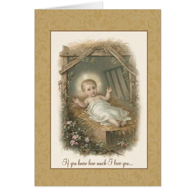 飼い葉桶のヴィンテージのベビーイエス・キリスト (正面)