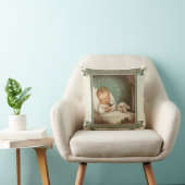 飼い葉桶の子ヒツジ及び鳥を持つベビーイエス・キリスト クッション (椅子)