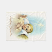 飼い葉桶の輝くな星のハローのベビーイエス・キリスト フリースブランケット (正面(横))