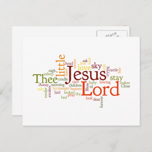 飼い葉桶キャロルで遠くに シーズンポストカード (正面/裏面)