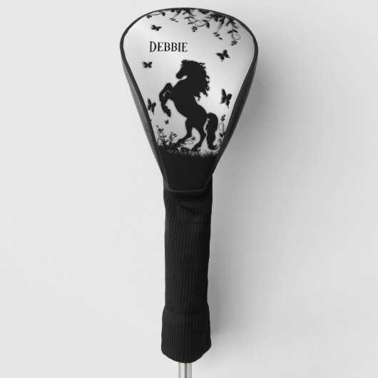 飼い馬ブラックスタリオン ゴルフヘッドカバー (正面)