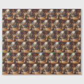 飼い鶏を抱き猫 ラッピングペーパー (フラット)