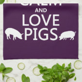 飼って下さい平静および愛ブタ(すべての色)を キッチンタオル (折り畳み)