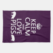 飼って下さい平静および愛ブタ(すべての色)を キッチンタオル (横)