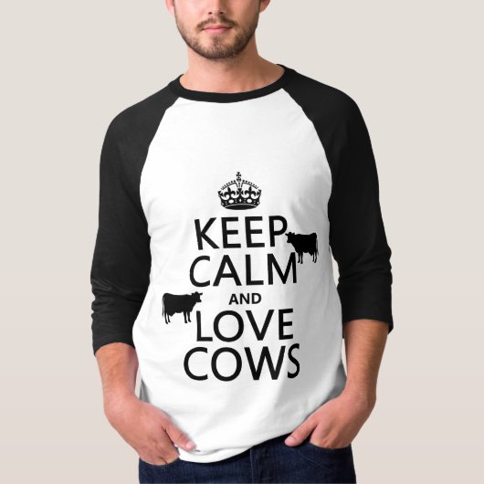 飼って下さい平静および愛牛(すべての色)を Tシャツ (正面)