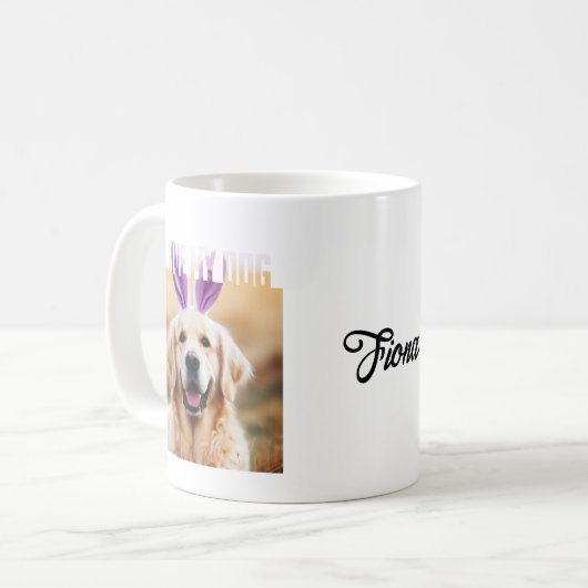飼カスタム犬が大好きなペットの写真をアップロード コーヒーマグカップ (正面左)
