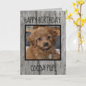 飼ユニーク主のペット誕生日フォトドッグ猫文字 カード (黄色い花)