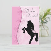 飼育シルエットホース誕生日招待状 招待状 (スタンド正面)