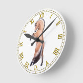 飼育ノルウェーフィヨルド馬の壁時計 ラウンド壁時計 (傾斜)