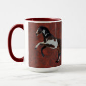 飼育ピント絵を描スタリオン馬 マグカップ (左)