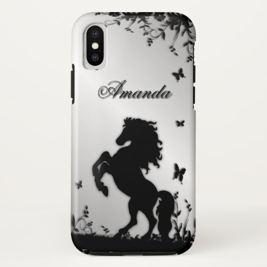飼育ブラックスタリオン/シルバーパーソナル Case-Mate iPhoneケース (裏面)