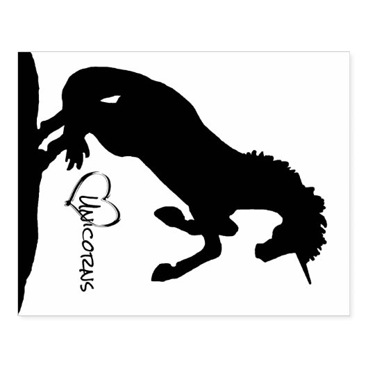 飼育ユニコーンシルエット(ハート) ラバースタンプ (インプリント)