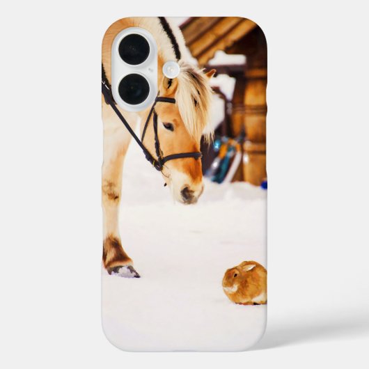 飼育動物の馬とウサギ Case-Mate iPhoneケース (裏面)