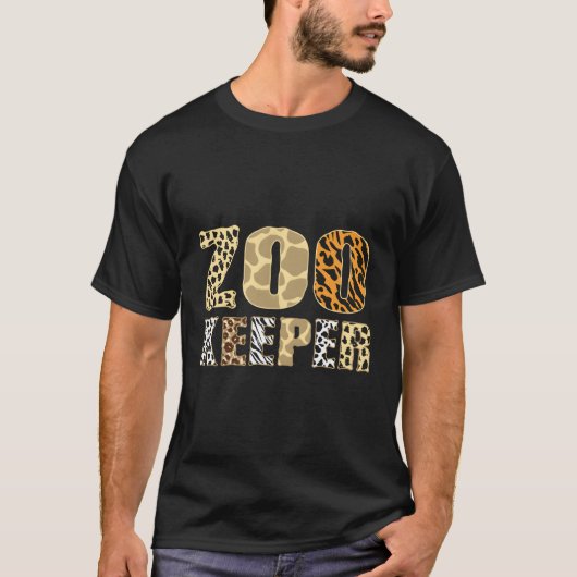 飼育員アフリカ動物ゼブラサバンナファンレオパール Tシャツ (正面)