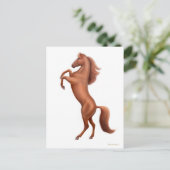 飼育用栗毛はがき ポストカード (スタンド正面)