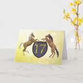 飼育馬つき17歳の誕生日カード カード (黄色い花)