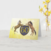 飼育馬つき60歳の誕生日カード カード (黄色い花)