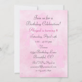 飼育馬とフラワーピンク誕生日招待状 招待状 (裏面)