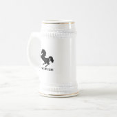 飼育馬のシルエット ビールジョッキ (正面左)