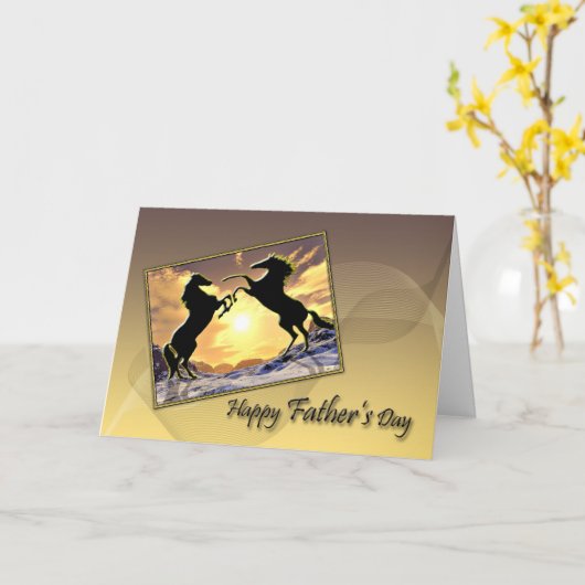 飼育馬の父の日札 カード (黄色い花)