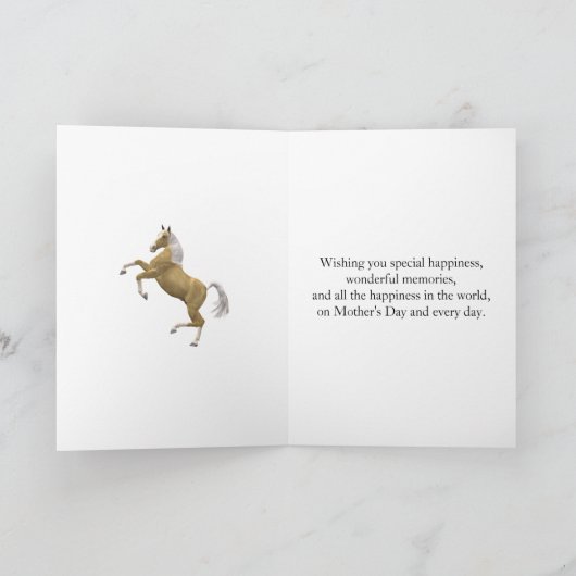 飼育馬を持つ母のデイカード カード (内部)