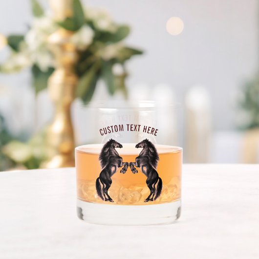 飼育馬カスタム文字パーソナライズされた ウイスキーグラス (インサイチュ (ウェディング))