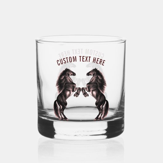 飼育馬カスタム文字パーソナライズされた ウイスキーグラス (裏面)