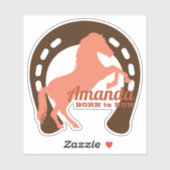 飼育馬シルエット馬蹄形パーソナライズされた シール (シート)