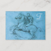 飼育馬モノグラム、ブルー、金ゴールドメタルのライダー 名刺 (裏面)