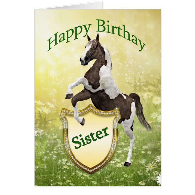 飼育馬付き姉妹誕生日カード (正面)