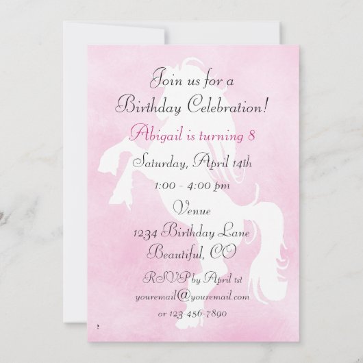 飼育馬誕生日招待状 招待状 (裏面)