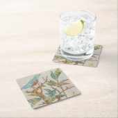 飼鳥園のコラージュI スクエアペーパーコースター (インサイチュ)