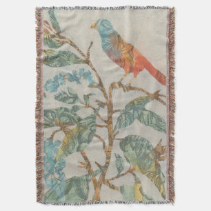 飼鳥園のコラージュII スローブランケット