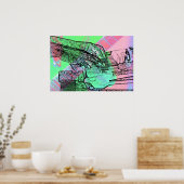 飽和ギターハンドネック上にピアノハンド ポスター (キッチン)