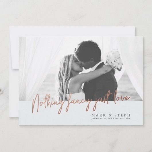 飾らない愛の証　ふたりの結婚のお知らせ 招待状 (正面)