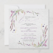 飾らない愛を花で添えた カジュアルなウェディング 招待状 (正面)