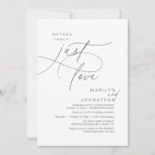 飾らない愛を込めたロマンティックな結婚式のディナー 招待状 (正面)