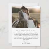 飾らない ヴィンテージ 私たち 結婚しました 予算 結婚式 フォト 案内状 (裏面)