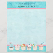 飾られたカップケーキのカスタムなケーキビジネス文房具 レターヘッド (正面)