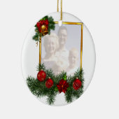飾られたクリスマスの額縁 セラミックオーナメント (右)