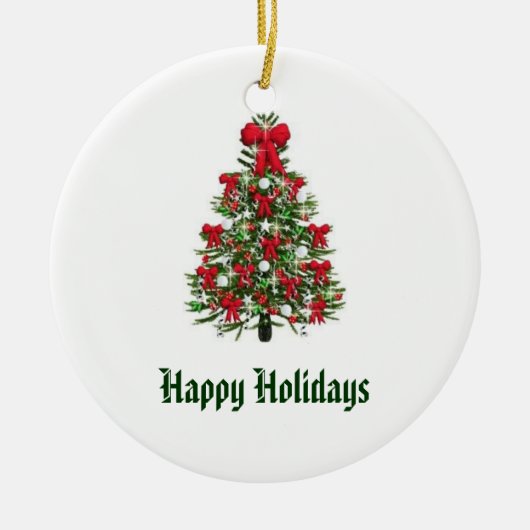 飾られたクリスマスツリーのオーナメント セラミックオーナメント (正面)